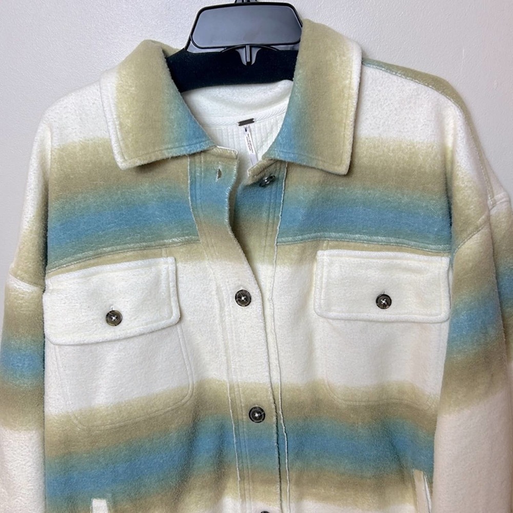 NEW Free People Ruby West Coat thermal lined shacket shirt jacket in Ivory combo - Picture 5 of 14